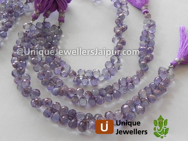Purple Quartz Faceted Drop Beads